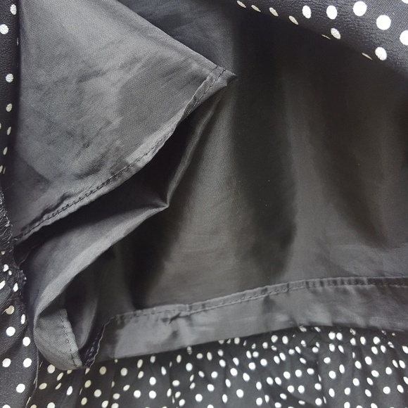 Black and White Polk Dot Mid Length Trumpet Skirt - Picture 8 of 8